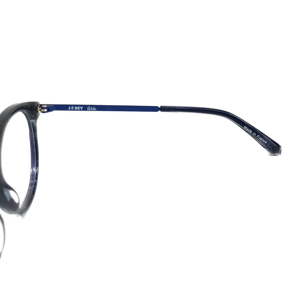 J.F. Rey Petite Eyeglasses Frames PA101 2570 Blue Pixel Navy Black 49-16-140